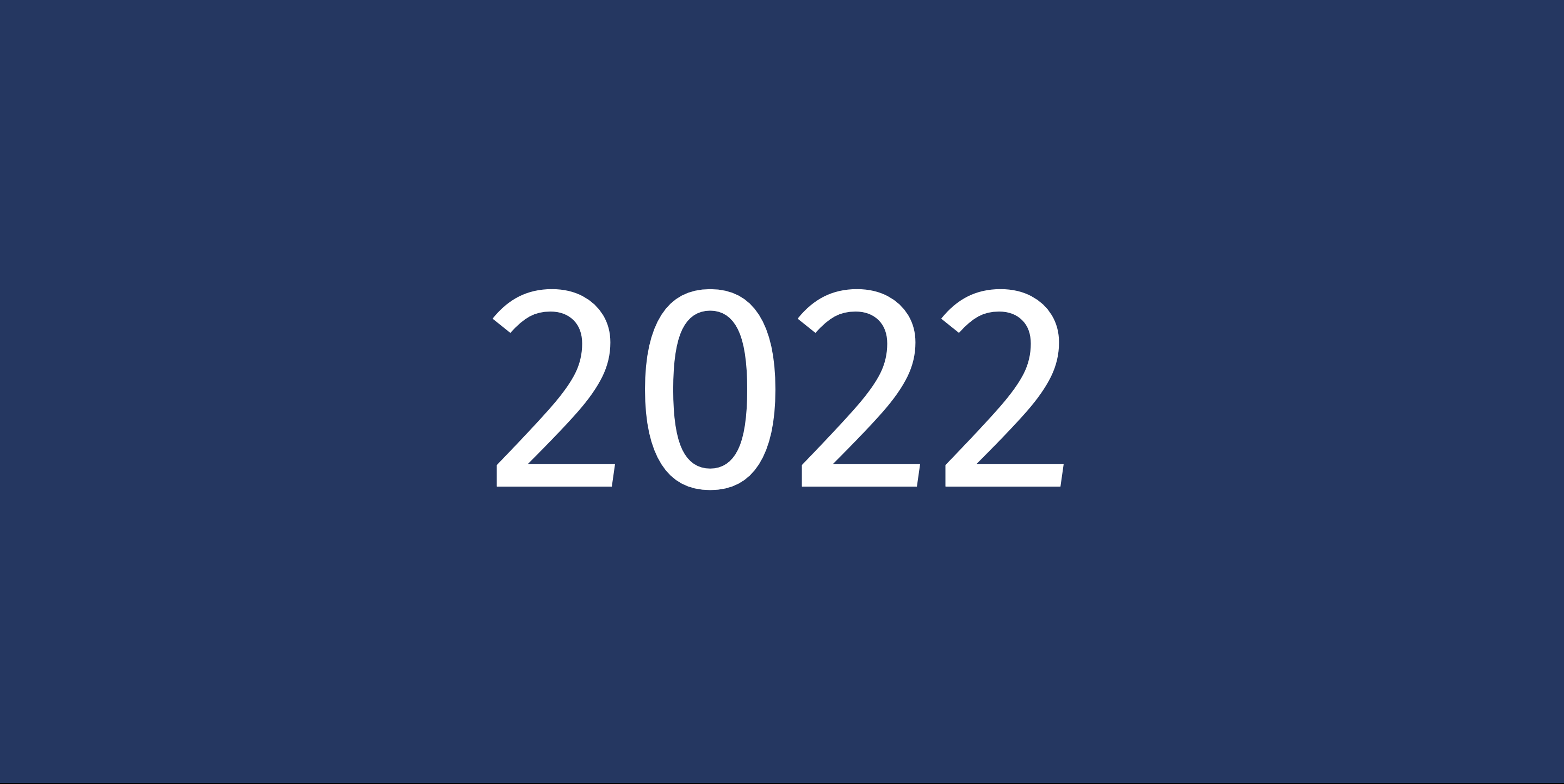 A blue button with the year 2022